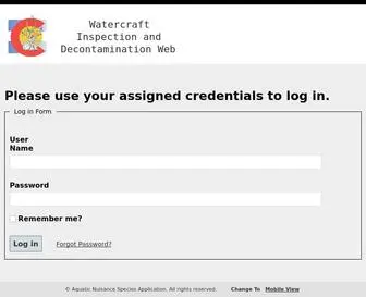 Watercraftinspection.org(Aquatic Nuisance Species Application) Screenshot