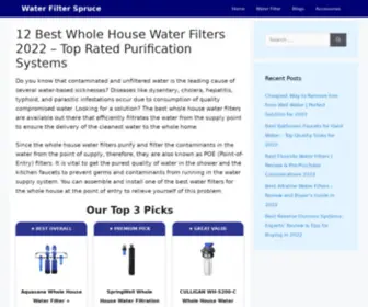 Waterfilterspruce.com(12 Best Whole House Water FiltersTop Rated Purification Systems) Screenshot