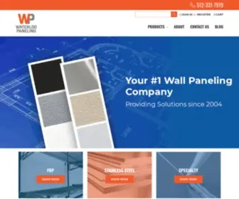 Waterloopaneling.com(FRP Panels and Stainless Steel Wall Panels) Screenshot