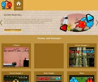 Waternfire.com(Fireboy and Watergirl Temple Games Online for Two Players) Screenshot