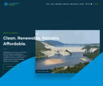 Waterpowercanada.ca(Over 60% of Canada's electricity) Screenshot