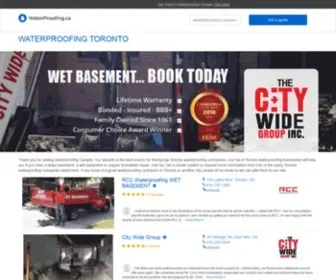 Waterproofing.ca(Thank you for visiting Waterproofing Canada. Our website) Screenshot