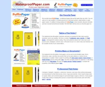 Waterproofpaper.com(PuffinPaper) Screenshot