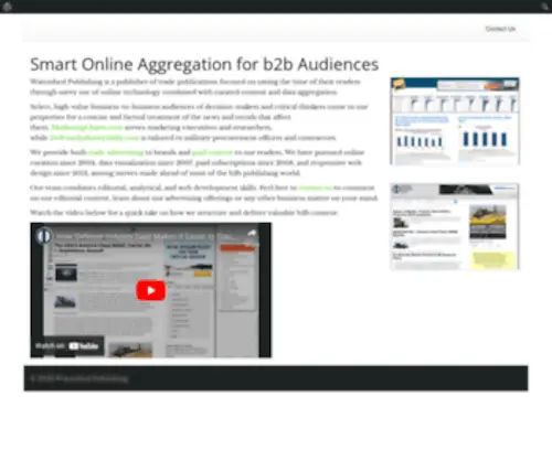 Watershed-Publishing.com(Watershed Publishing Smart Online Aggregation for b2b Audiences) Screenshot