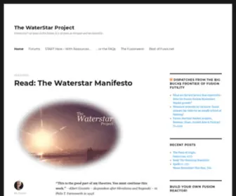 Waterstarproject.com(Fusion Isn't 20 years in the future) Screenshot
