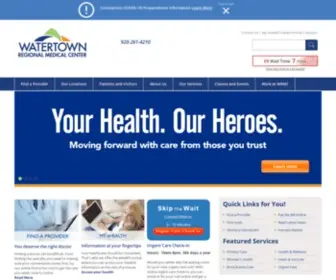 Watertownregional.com(Watertown Regional Medical Center) Screenshot