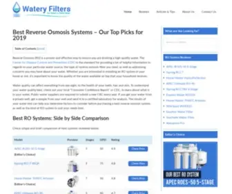 Wateryfilters.com(Best Reverse Osmosis Systems 2020) Screenshot