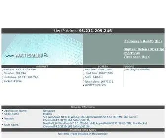 WatismijNip.nl(Snel informatie over het gebruikte IP adres. Wat) Screenshot