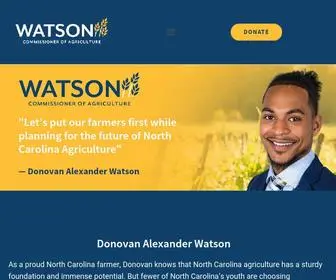 Watsonfornc.com(Donovan Alexander Watson for NC Agriculture Commissioner) Screenshot