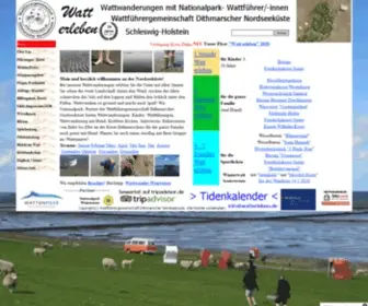 Watterleben.de(Wattwanderung Wattführung Dithmarschen Nordsee) Screenshot