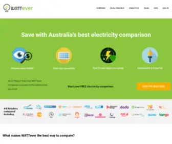 Wattever.com.au(Save more with Australia's best electricity comparison) Screenshot