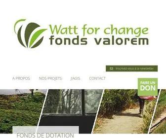 Wattforchange.org(Le fonds de dotation de VALOREM) Screenshot