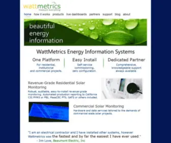 Wattmetrics.com(WattMetrics commercial revenue grade solar monitoring) Screenshot