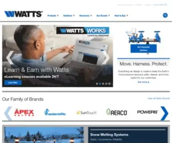 Wattswater.com(Plumbing, Heating and Water Quality Solutions) Screenshot