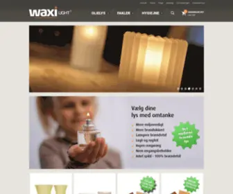 Waxilight.com(Lysestager og fakler fra WaxiLight) Screenshot