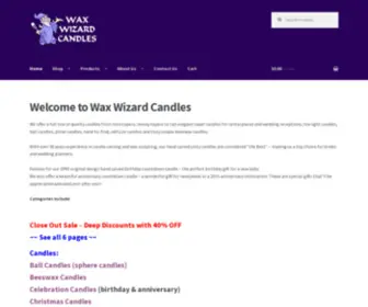 Waxwizard.com(Candles, mini to jumbo, hard-to-find odd size & hand carved) Screenshot