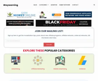 Way2Earning.com(Ad Networks And Affiliate Programs Reviews) Screenshot