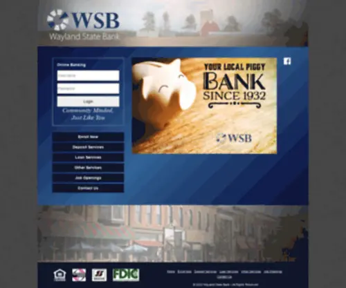 Waylandstbank.com(Wayland State Bank) Screenshot
