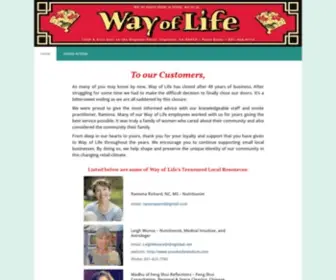 Wayoflife.net(Alternative Holistic Health Gift Shop Clothing Store) Screenshot