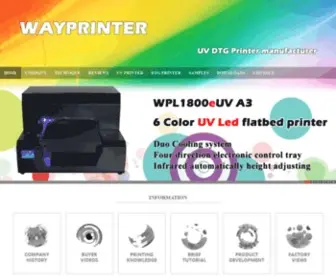 Wayprinter.com(UV A3 A4 Flatbed Printer Printing Machine) Screenshot