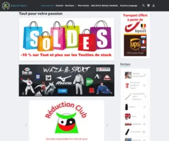 Waza-B-Sport.be(Tout le matériel pour les pratique des arts martiaux) Screenshot