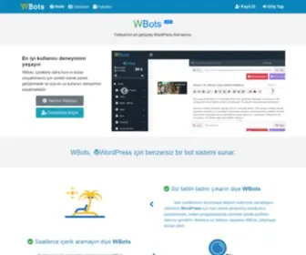 Wbots.net(Türkiye'nin en gelişmiş WordPress Bot servisi) Screenshot