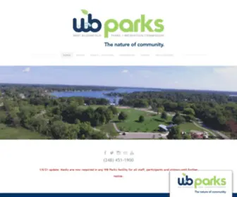 Wbparks.org(West Bloomfield Parks) Screenshot