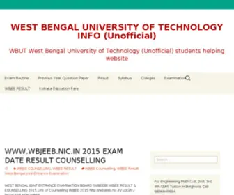 Wbutech.info(West Bengal University of Technology) Screenshot