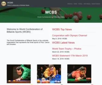 WCBS-Billiards.org(World Confederation of Billiards Sports) Screenshot