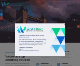 Wcevs.com.np(Wise Crave Education and Visa Services Consultancy) Screenshot