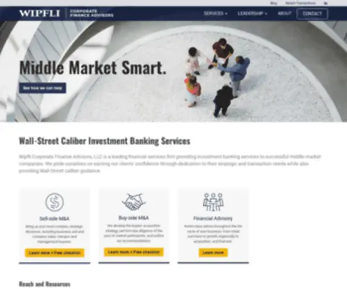 Wcfadvisors.com(Wipfli Corporate Finance Advisors) Screenshot