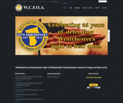 Wcfoany.org(Dedicated to protecting the right of Westchester County firearm owners to keep and bear arms) Screenshot