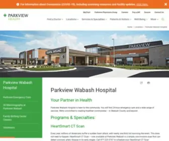 Wchospital.com(Parkview Wabash Hospital) Screenshot