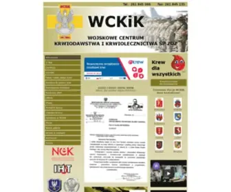 Wckik.pl(Wojskowe Centrum Krwiodawstwa i Krwiolecznictwa SP ZOZ) Screenshot