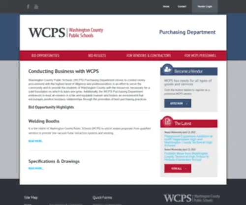 WCPspurchasing.com(The Washington County Public Schools (WCPS)) Screenshot