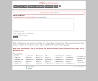 WCRYPT.com(Convenient service replacing dead links) Screenshot
