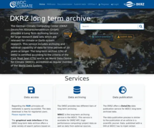 WDC-Climate.de(World Data Center for Climate) Screenshot