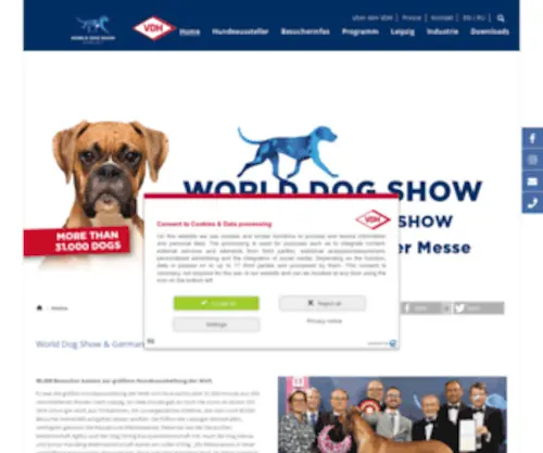 WDS2017.de(Willkommen bei der World Dog Show vom 9. bis zum 12.11.2017 in Leipzig) Screenshot