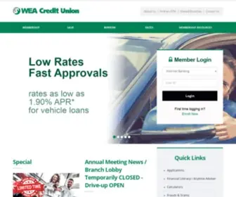 Weacu.com(WEA Credit Union) Screenshot