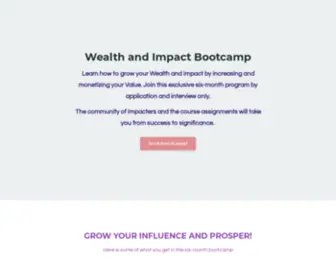 Wealthandimpactbootcamp.com(Wealth and Impact Bootcamp) Screenshot