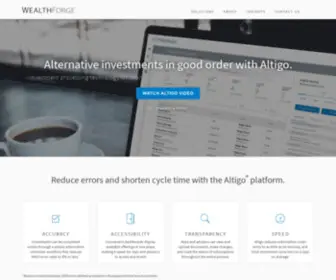 Wealthforgeholdings.com(Alternative investments in good order with Altigo) Screenshot