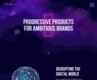 Wearecosmic.co.uk(Progressive products for ambitious brands) Screenshot