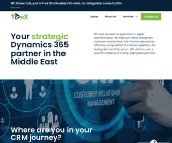 Wearetdex.com(Your strategic Dynamics 365 partner in the Middle East) Screenshot