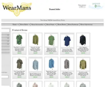 Wearmans.com(Quality Clothing for Men brand Name pre) Screenshot