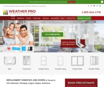 Weatherpro.ca(Windows and Doors replacement company) Screenshot