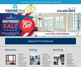 Weathertightcorp.com(Milwaukee's Most Recommended Remodeler) Screenshot