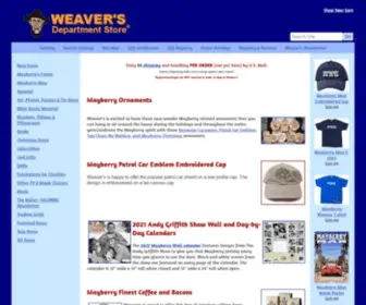 Weaversdepartmentstore.com(Mayberry Gifts from The Andy Griffith Show) Screenshot