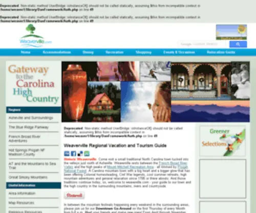 Weaverville.com(Visit Weaverville NC) Screenshot