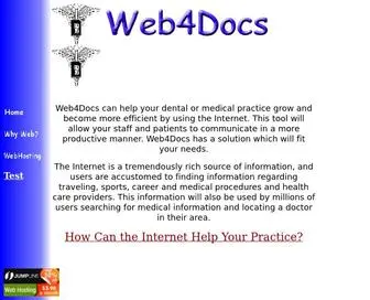 Web4Docs.com(Your Dental or Medical internet web hosting and web page creators) Screenshot