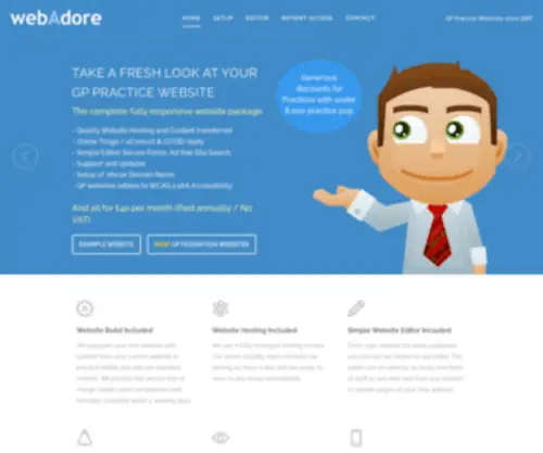 Webadore.co.uk(GP Practice website supplier) Screenshot